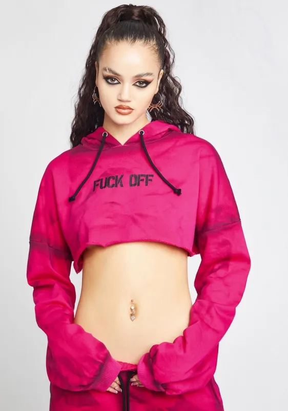 Rude Mood Crop Hoodie sold by Dolls Kill