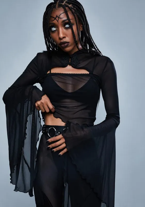 When Darkness Comes Bell Sleeve Top sold by Dolls Kill