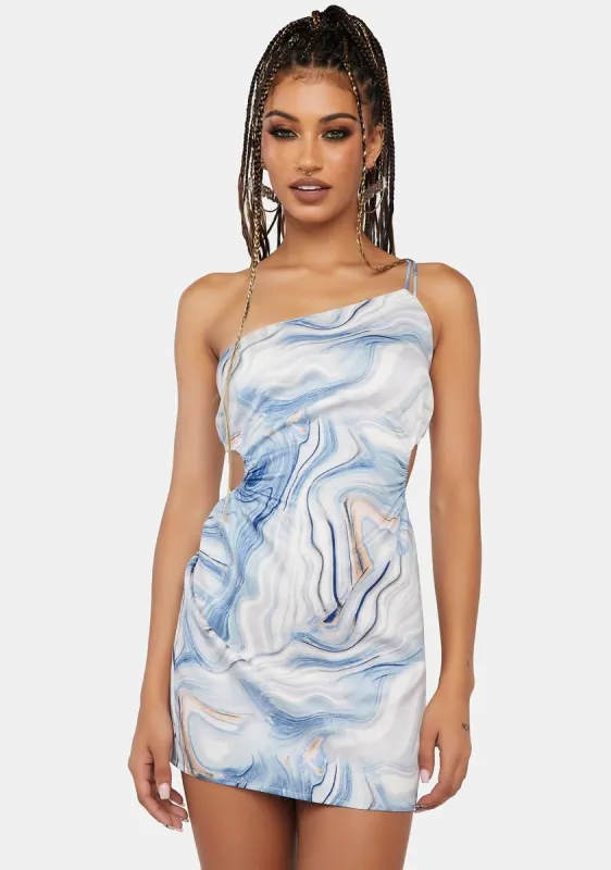 Blue Abstract Swirl Mini Dress sold by Dolls Kill