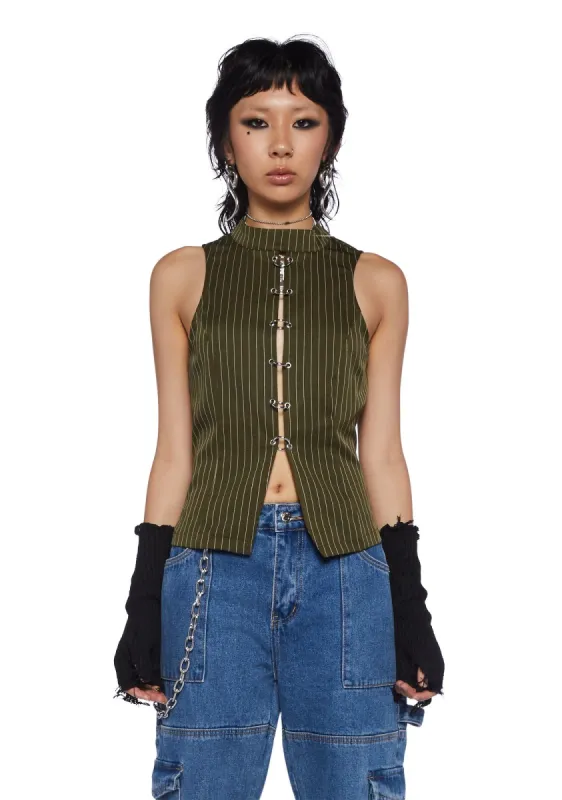 Shockwave Pinstripe Top sold by Dolls Kill