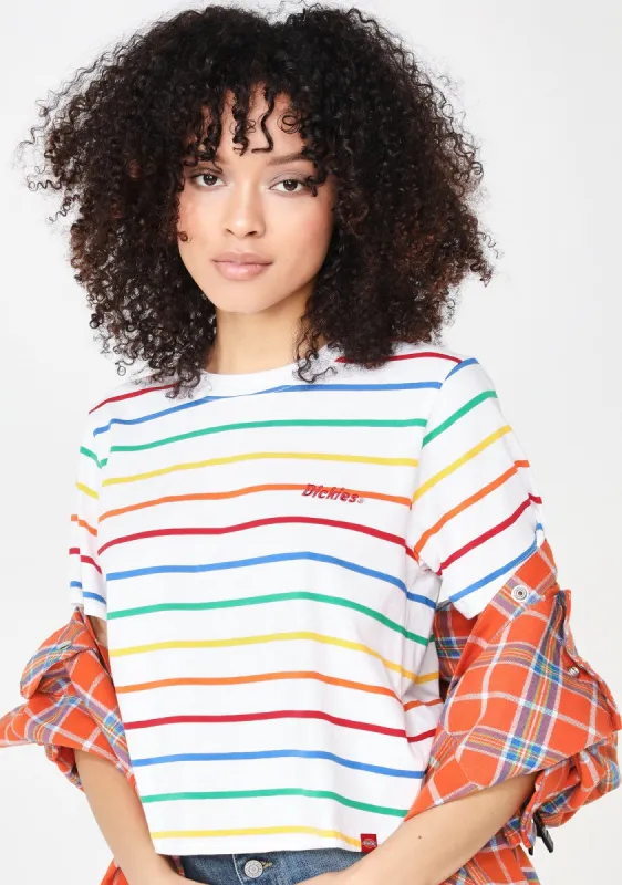 Rainbow Stripe Tomboy Tee sold by Dolls Kill