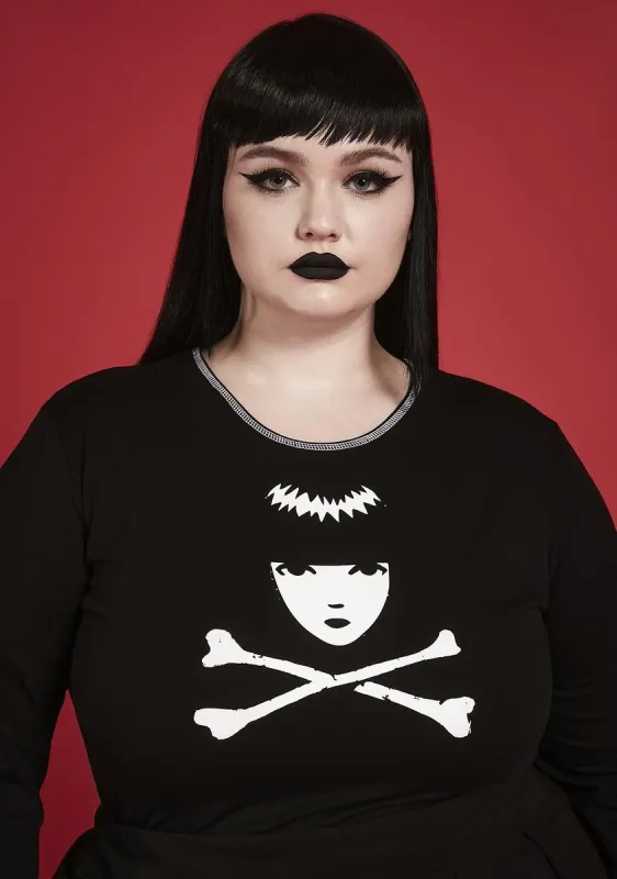 Plus Stay Distant Long Sleeve Top sold by Dolls Kill