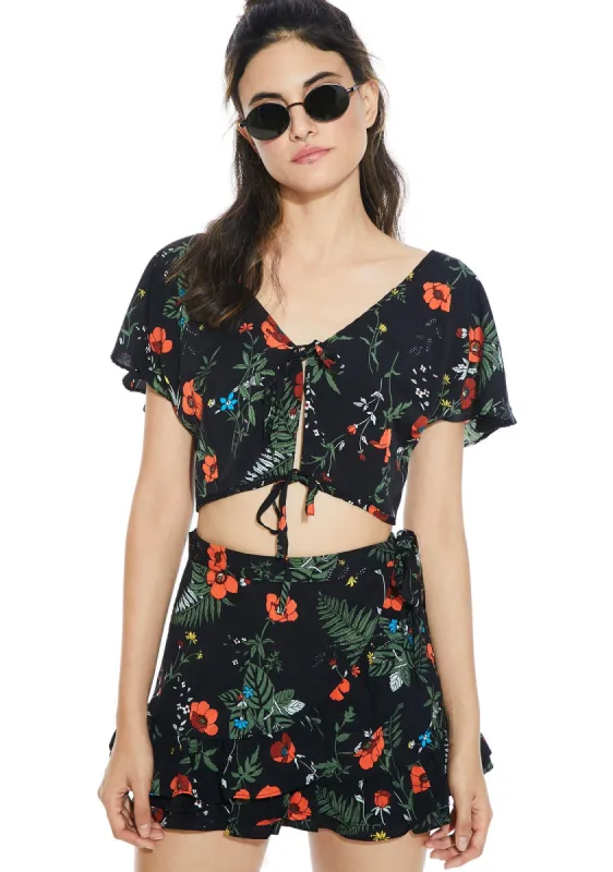 Poppy Petals Crop Set sold by Dolls Kill