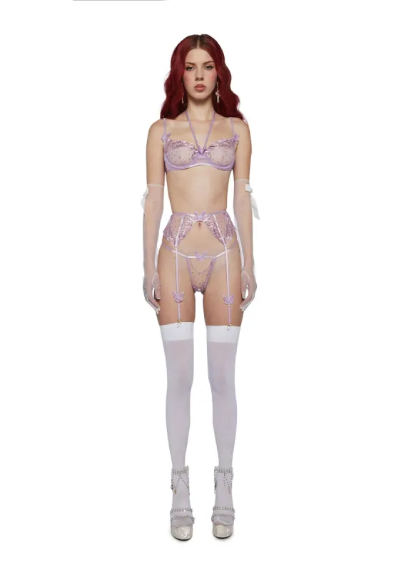 Cause A Flutter Lingerie Set sold by Dolls Kill