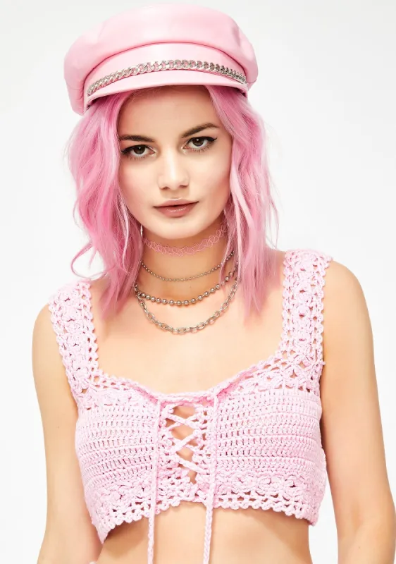Cordially Delightful Crochet Top sold by Dolls Kill