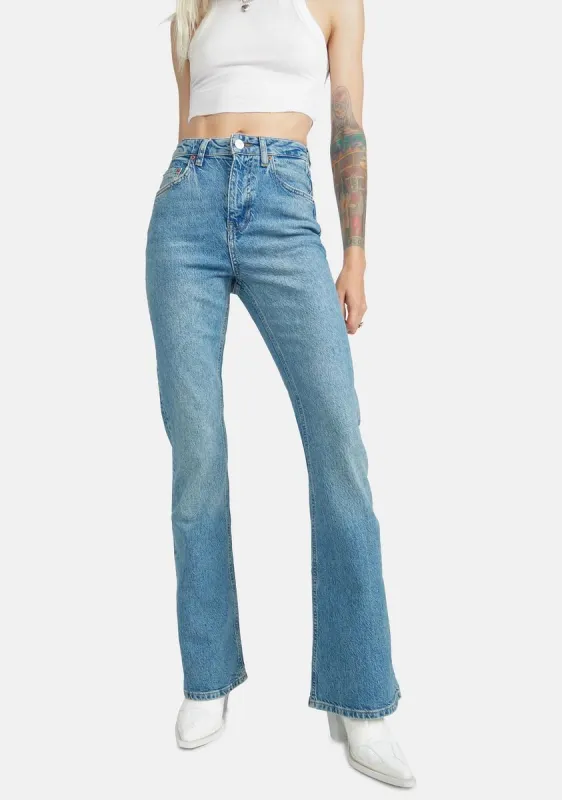 Vintage Distressed Flare Jeans sold by Dolls Kill
