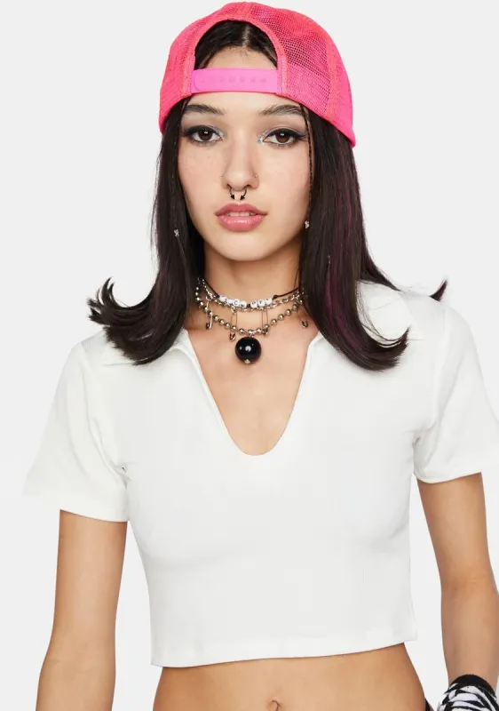 Coconut Drop It Low Crop Top sold by Dolls Kill