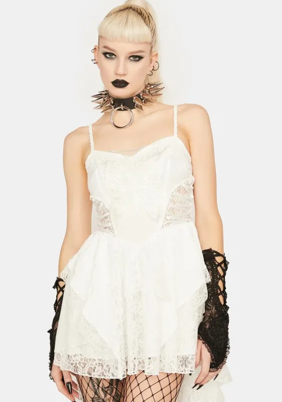 White Lace High-Low Dress sold by Dolls Kill