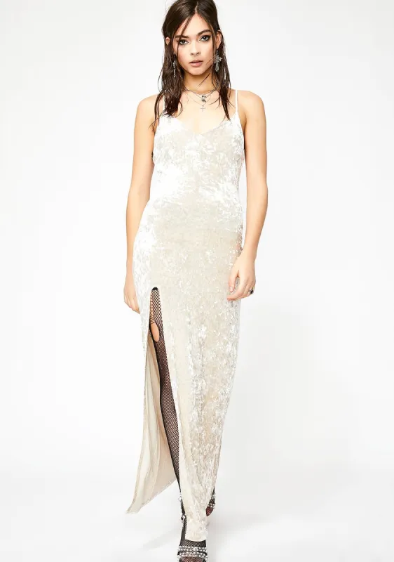 Holy Crushed Desires Velvet Maxi Dress sold by Dolls Kill