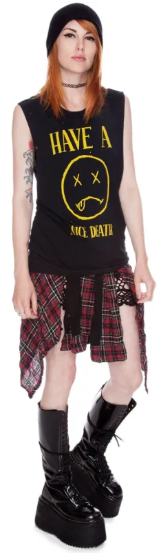 Indigo Tie Dye Cara Printed Leggings sold by Dolls Kill
