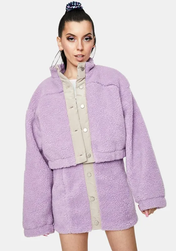 Yummy Sherpa Fleece Jacket sold by Dolls Kill