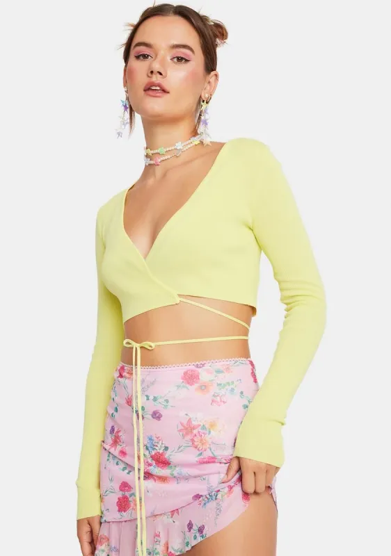 Lime Cougar Wrap Top sold by Dolls Kill