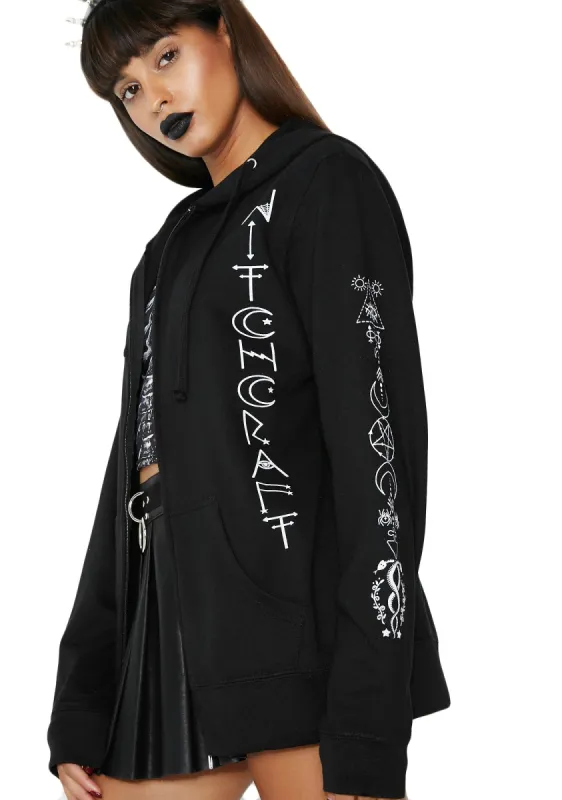 Coven Cutie Zip-Up Hoodie sold by Dolls Kill