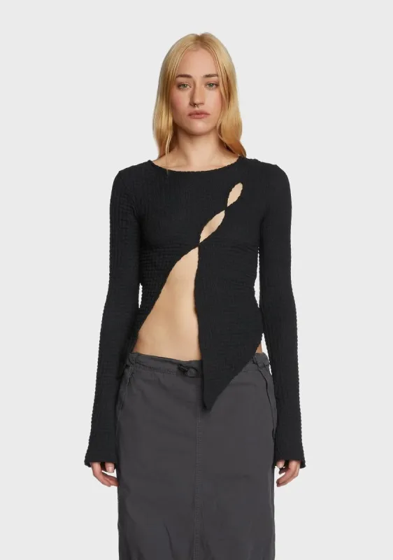 Crinkle Cut Out Top sold by Dolls Kill