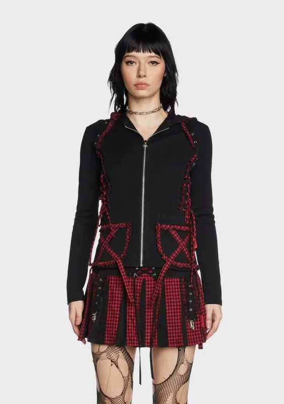 Black And Red Bo Peep Hoodie sold by Dolls Kill