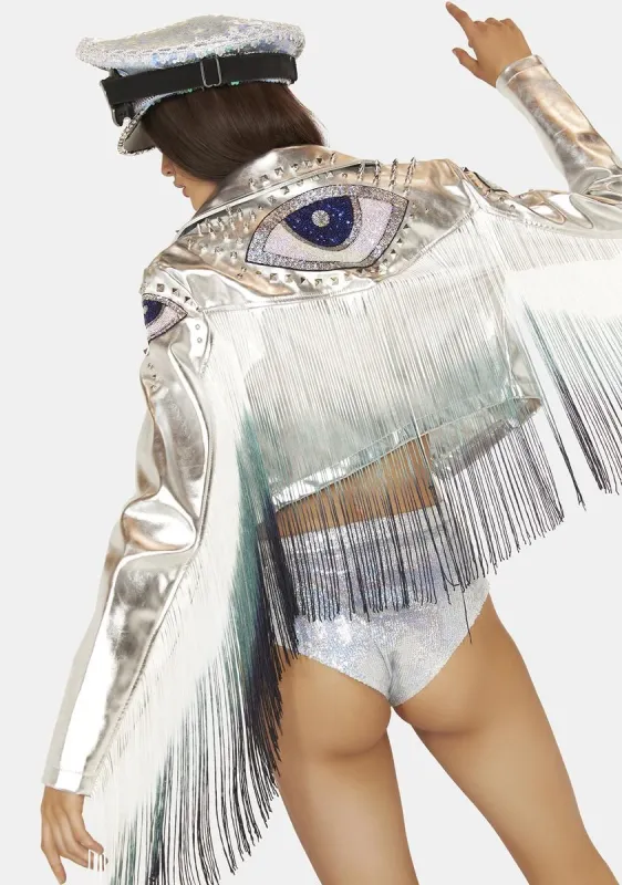Euphoric Visions Fringe Moto Jacket sold by Dolls Kill