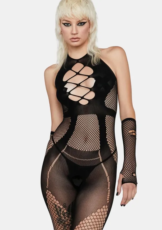 Off The Rails Fishnet Bodystocking sold by Dolls Kill