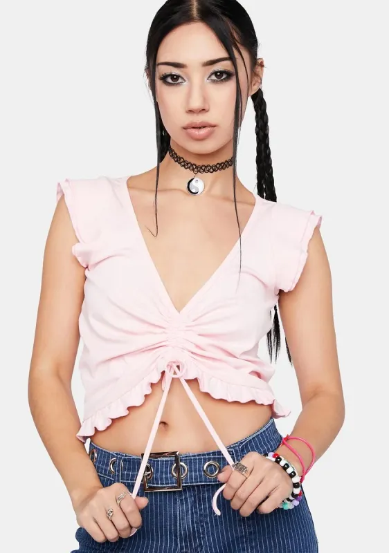 Bankroll Baby Ruffle Crop Top sold by Dolls Kill