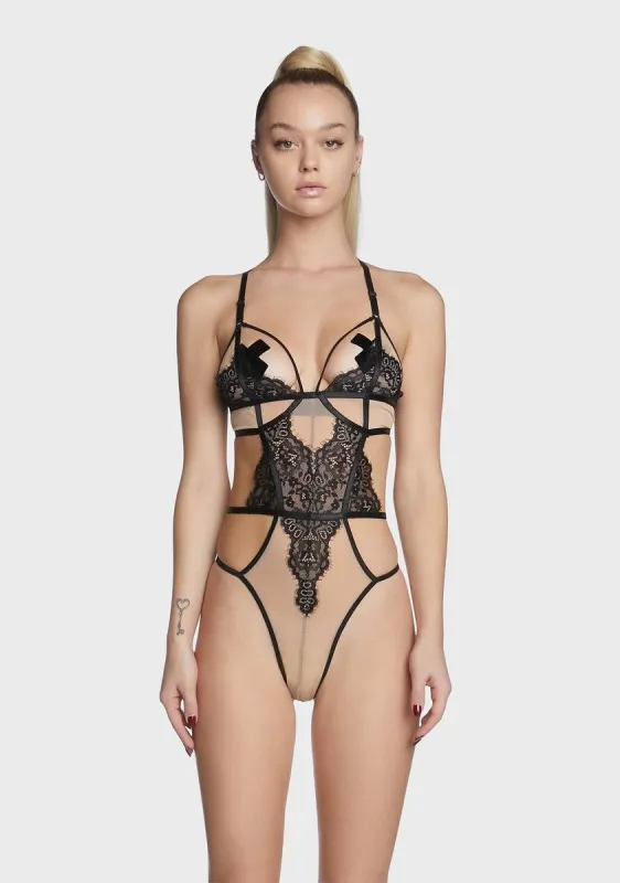 Under Your Skin Cut Out Teddy sold by Dolls Kill