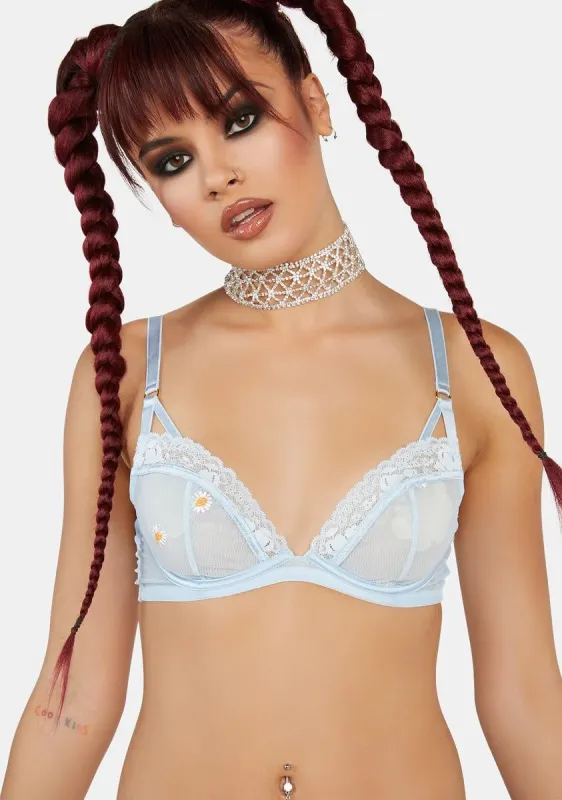 Daisy Embroidered Bra sold by Dolls Kill