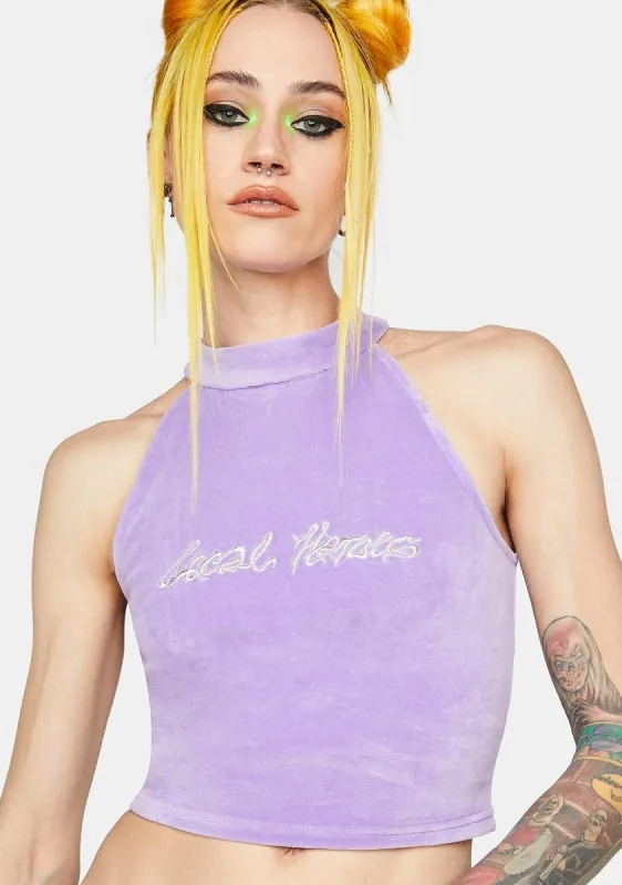 Cyber Princess Velour Crop Top sold by Dolls Kill