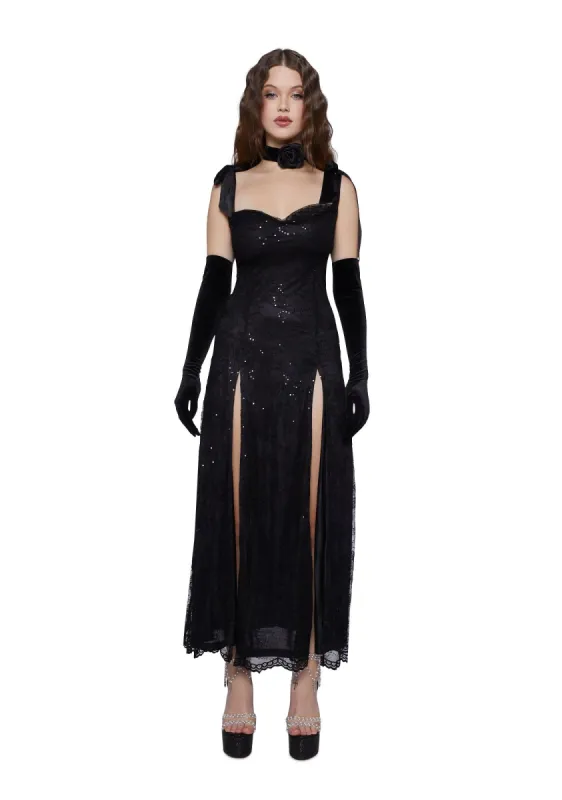 High Rise Allure Maxi Dress - Black sold by Dolls Kill
