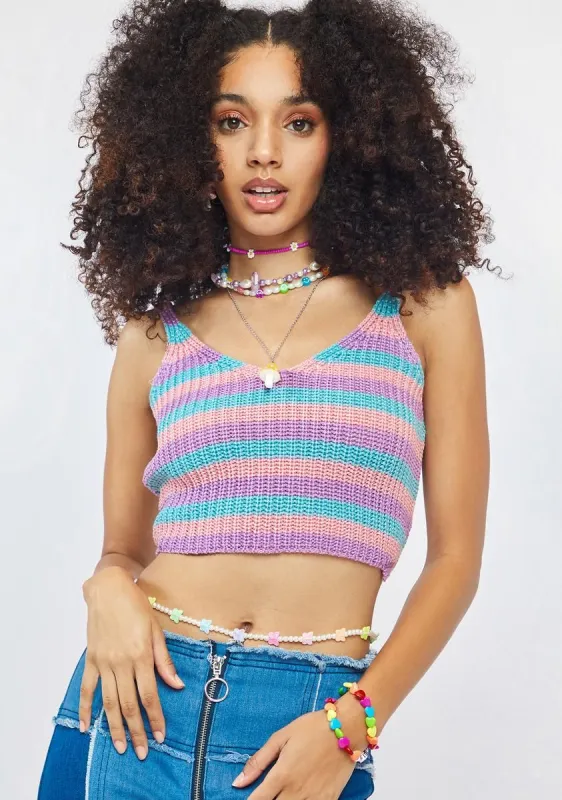 Too Proud Striped Knit Tank sold by Dolls Kill