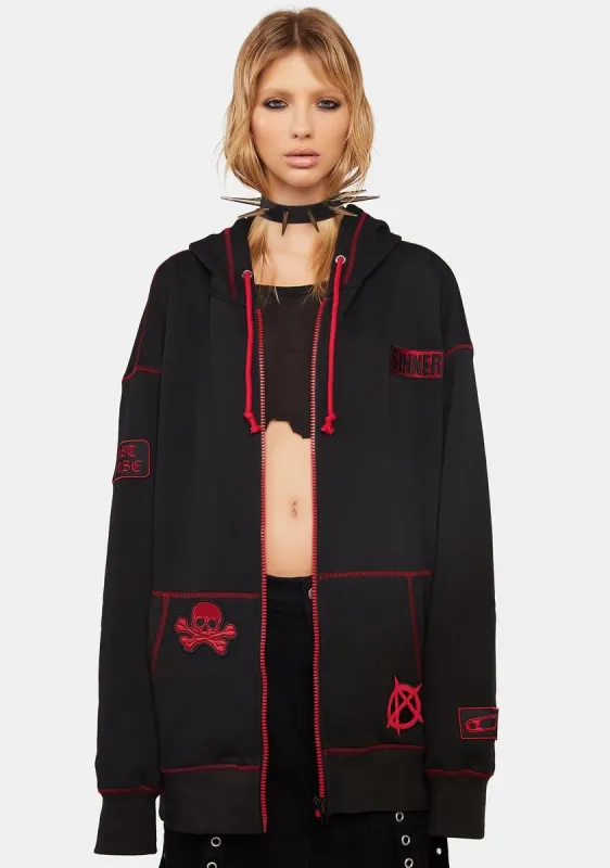Sinner Made Oversized Hoodie sold by Dolls Kill