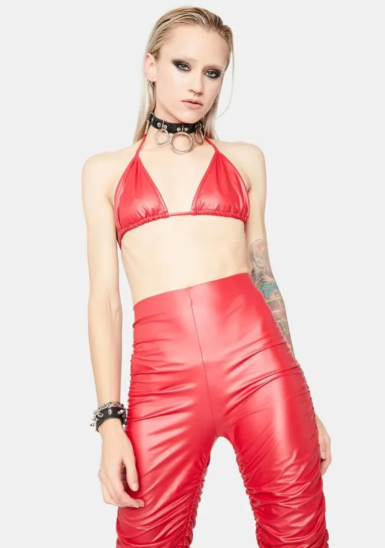 Fire Double Dare Vinyl Pants Set sold by Dolls Kill