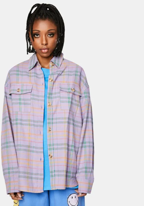 Lavender Flannel Jacket sold by Dolls Kill