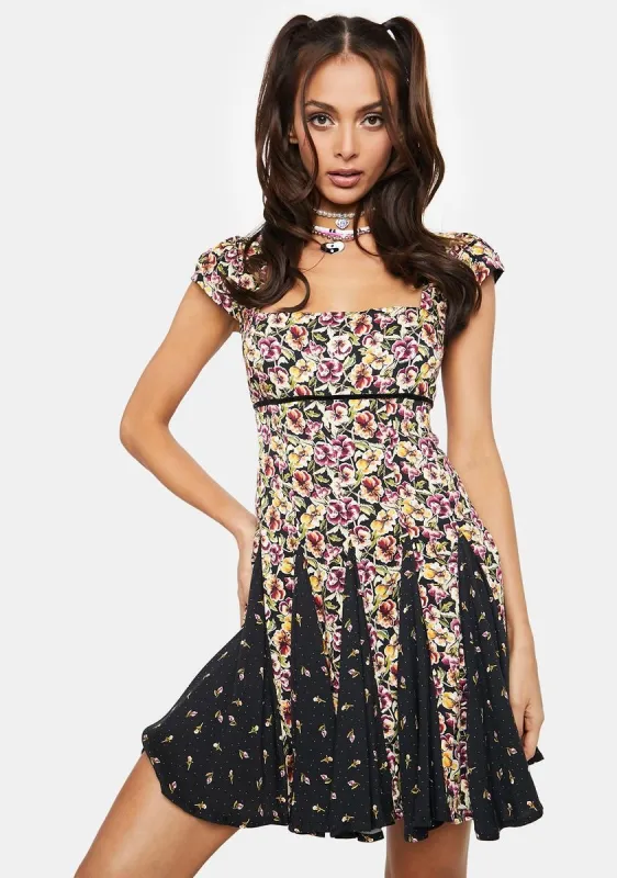 Ponderosa Floral Mini Dress sold by Dolls Kill