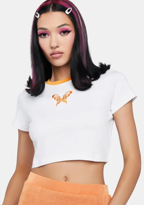 Rosie Butterfly Baby Tee sold by Dolls Kill