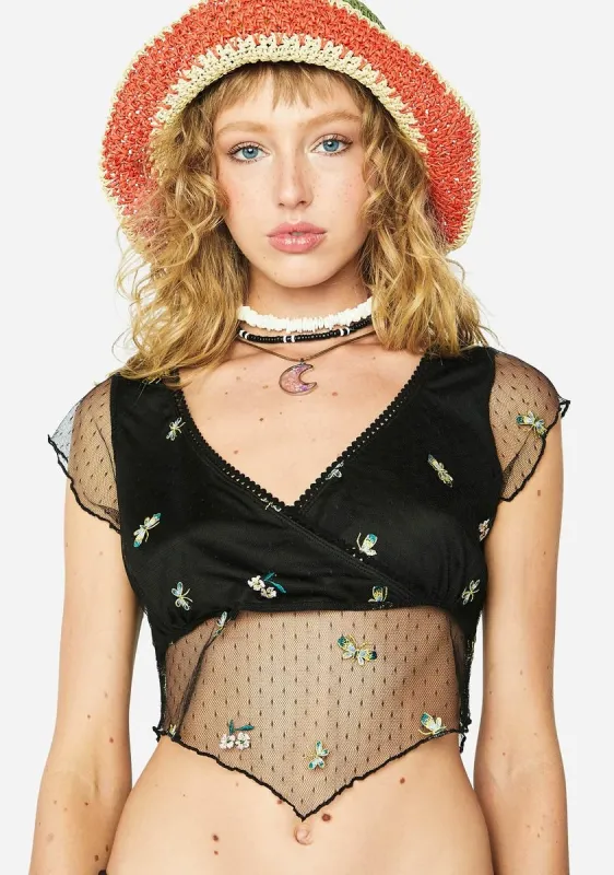 Pick The Scenic Route Mesh Top sold by Dolls Kill