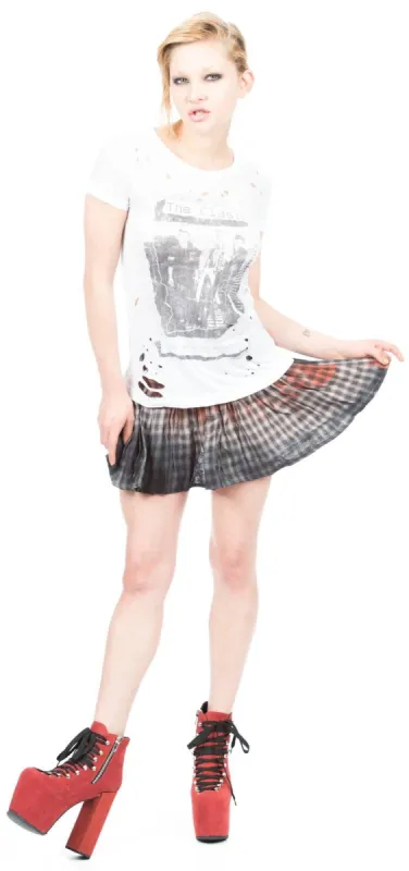The Clash White Riot Destroyed Slouchy Tee made by Chaser