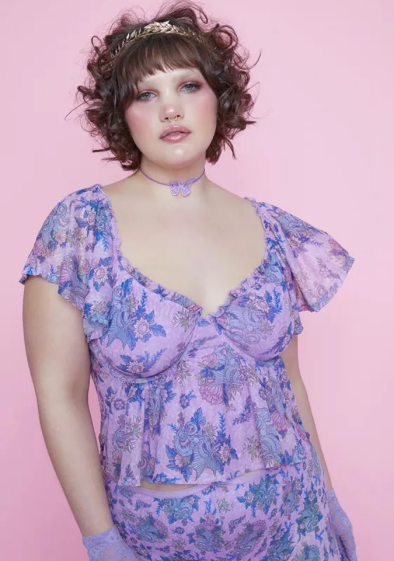 Bb Are We Human Dragon Print Crop Top sold by Dolls Kill