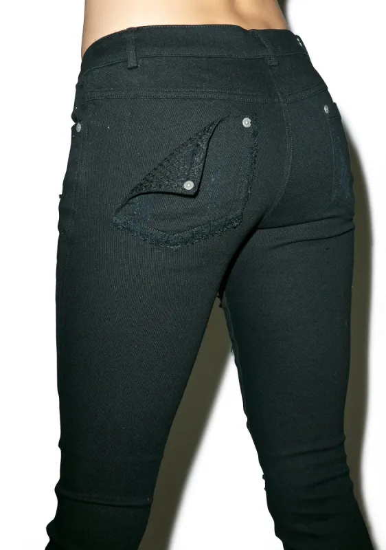 Lunatic Destroyed Skinny Jeans sold by Dolls Kill