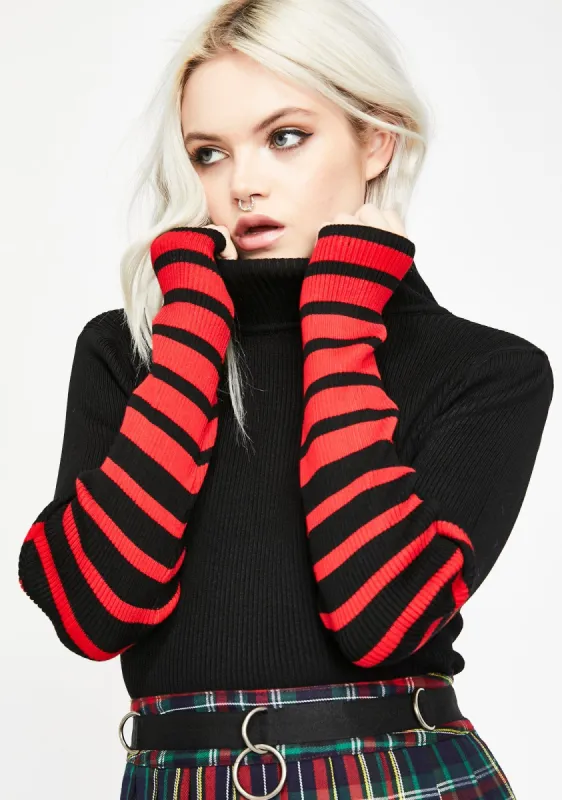 Night Take Charge Turtleneck Sweater sold by Dolls Kill