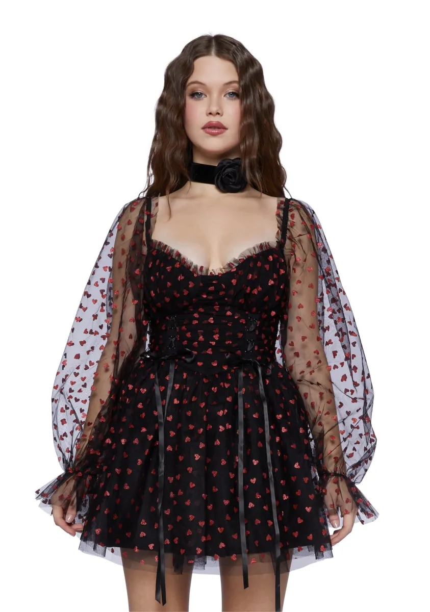 ★Angelnumber555★lovely babydoll dress (scarf set) 4/18発送 Heavenly Affair Babydoll Dress - Black | Parallel