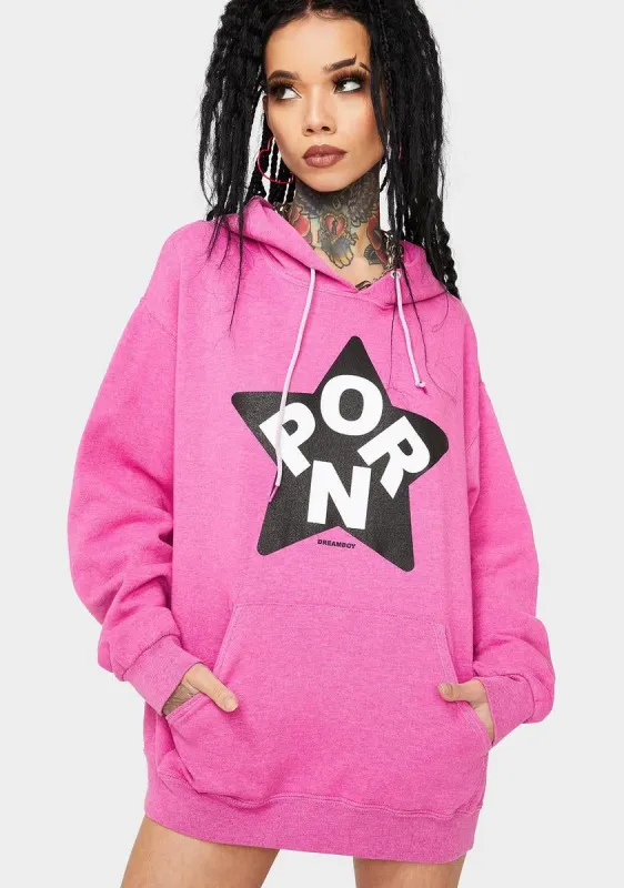 Pink Porn Star Pullover Hoodie sold by Dolls Kill
