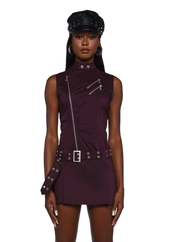 Claire Moto Mini Dress sold by Dolls Kill
