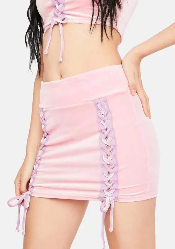 Modern Angel Velour Mini Skirt sold by Dolls Kill