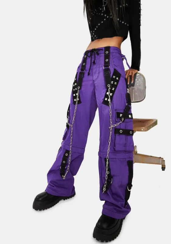 Purple Darkstreet Cuff Pants sold by Dolls Kill