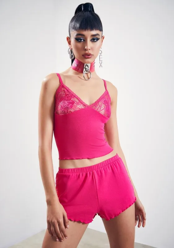 Tempting Fate Lace Tank And Shorts Set sold by Dolls Kill