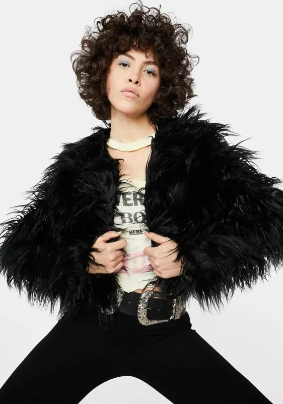 Wicked Exclude You Faux Fur Jacket sold by Dolls Kill