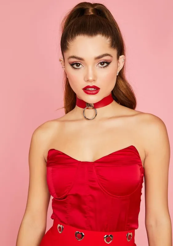 Share My Love Satin Bustier Top sold by Dolls Kill