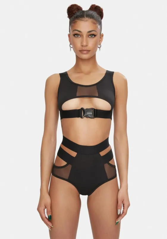 To The Brink Mesh Set - Black sold by Dolls Kill