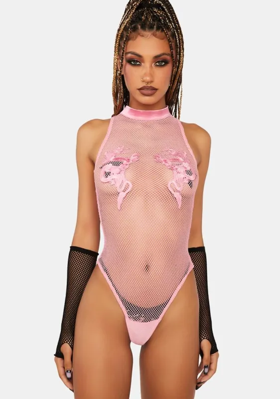 Baby Bad Luck Dragon Fishnet Bodysuit sold by Dolls Kill