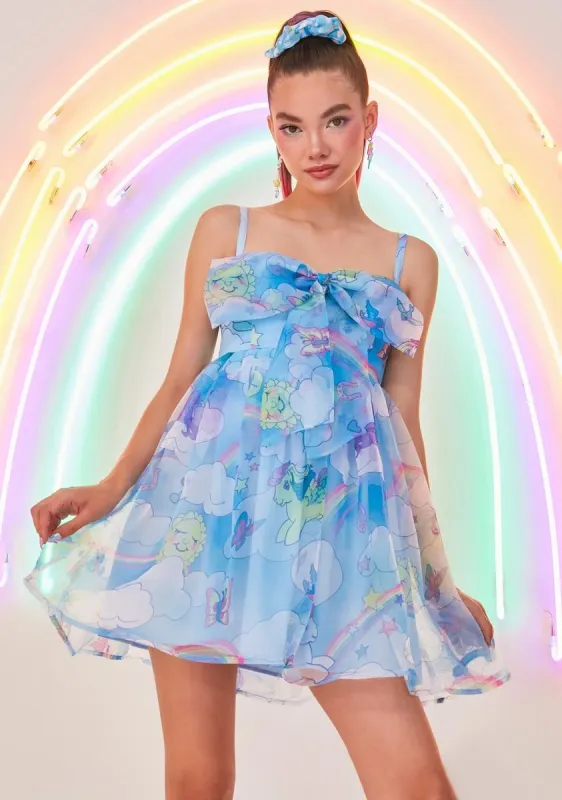Rainbow Chaser Organza Babydoll Dress sold by Dolls Kill
