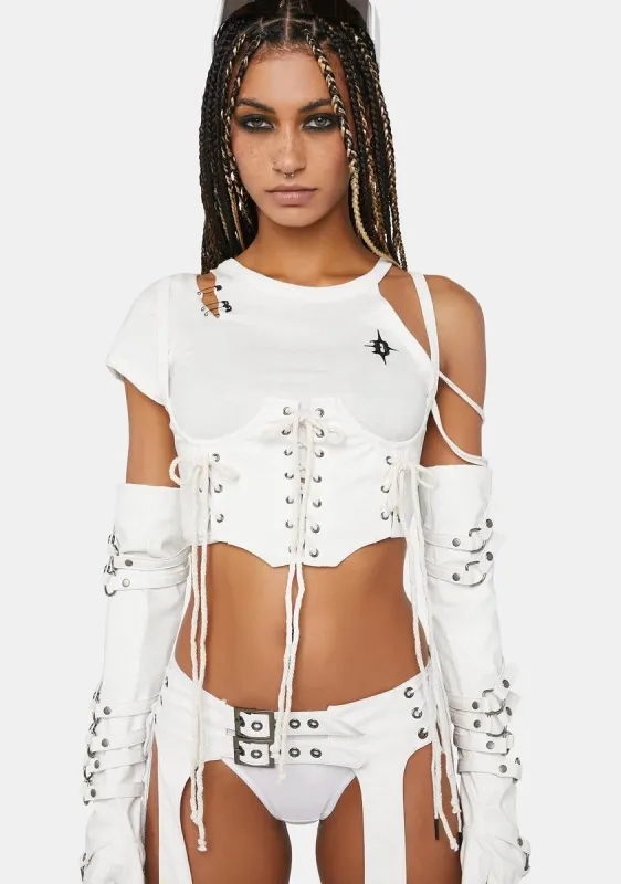 Compression Lace-Up Underbust Corset sold by Dolls Kill