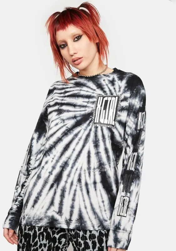 Tie Dye Box Logo Long Sleeve Graphic Tee sold by Dolls Kill